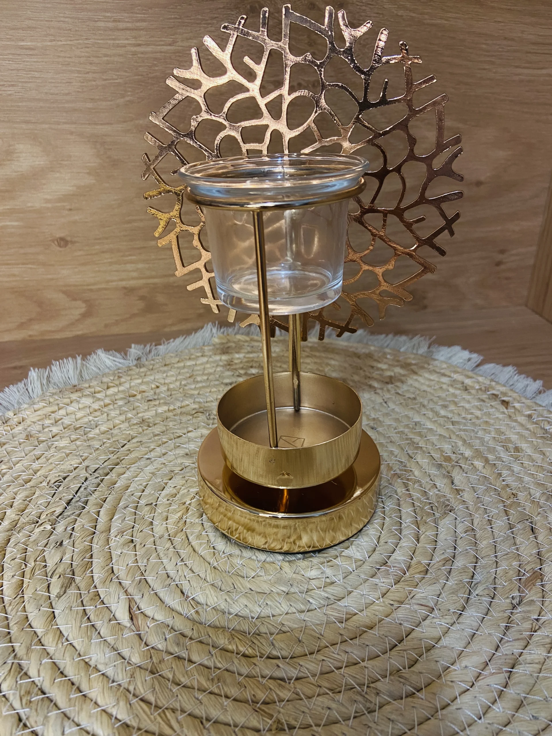 Brûle-parfum Corail (Défaut : Bulle visible sur le support de la bougie chauffe-plat)