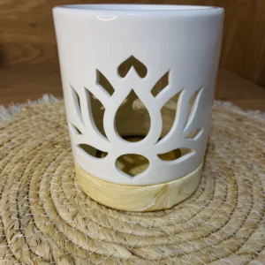 Brûle-parfum Nénuphar (Défaut : coulure de vernis sur le socle)